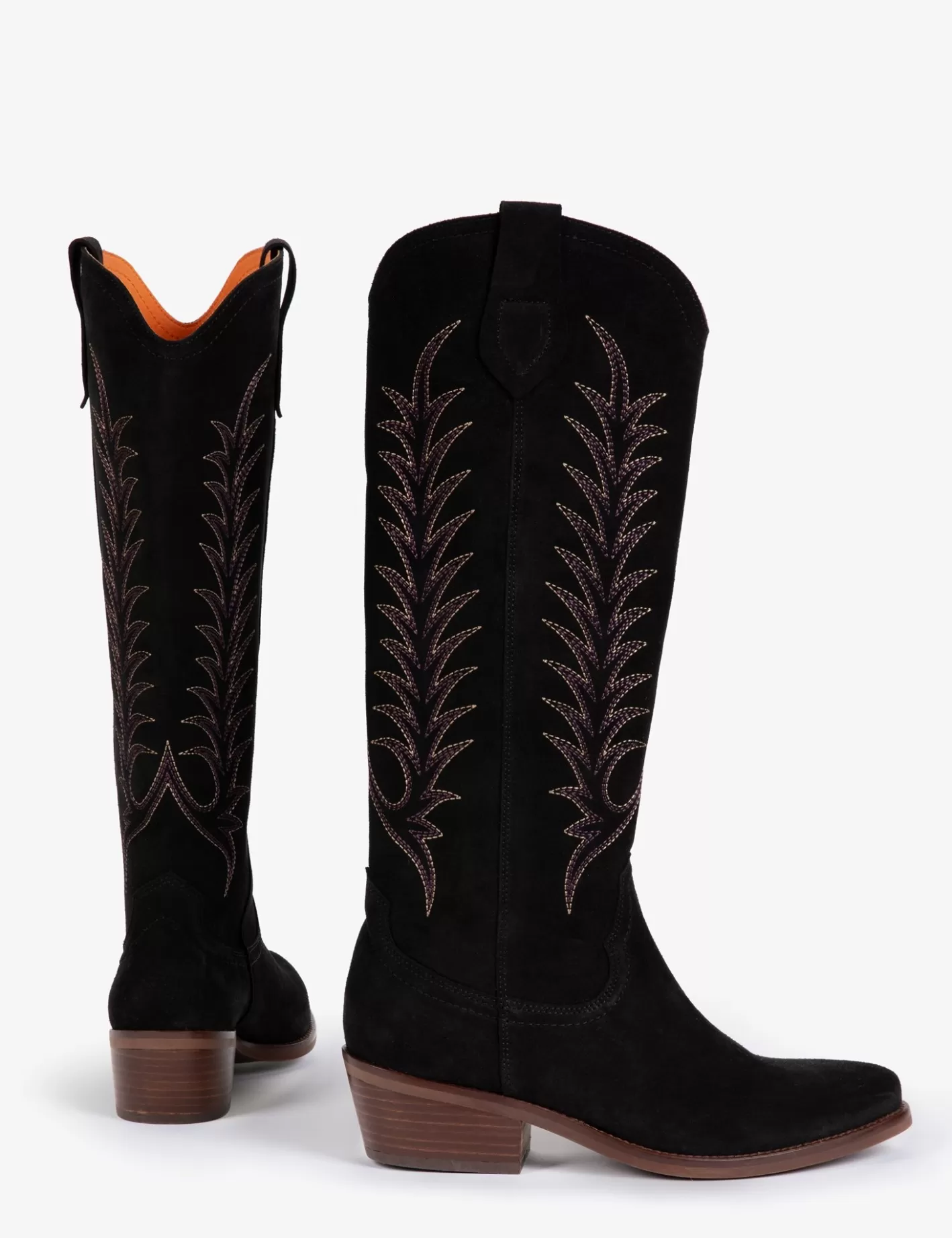 Fashion Blanca Suede Embroidered Boot BOY Heeled Boots | Cowboy Boots