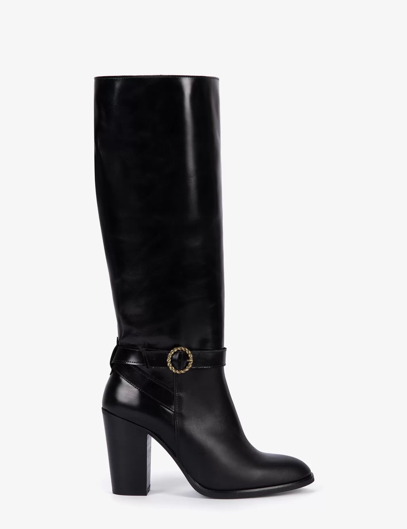 Outlet Burford Leather Boot Heeled Boots | Long Boots