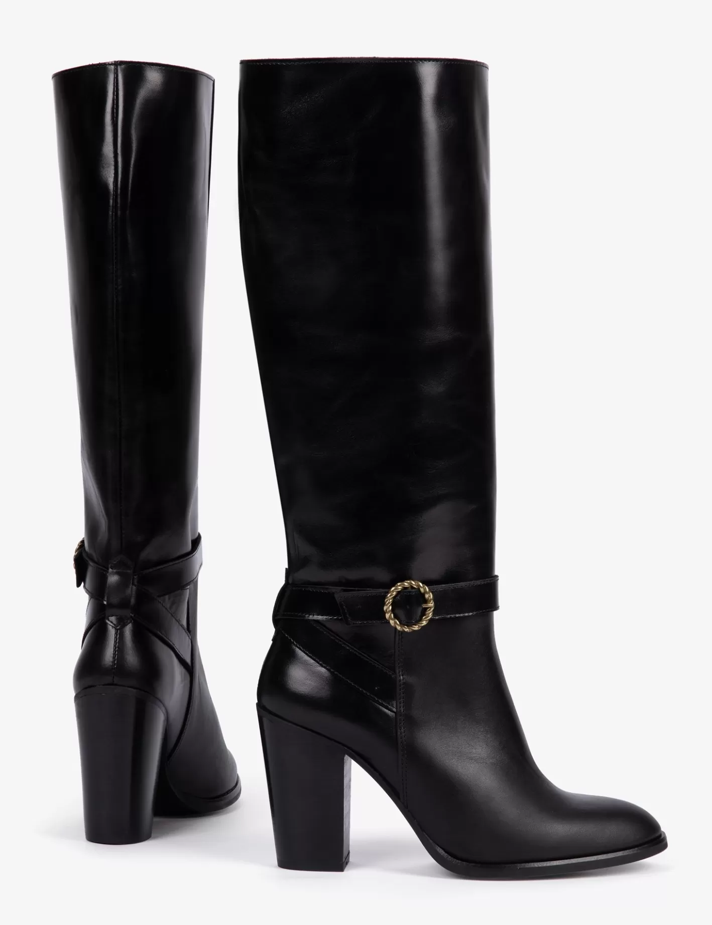 Outlet Burford Leather Boot Heeled Boots | Long Boots