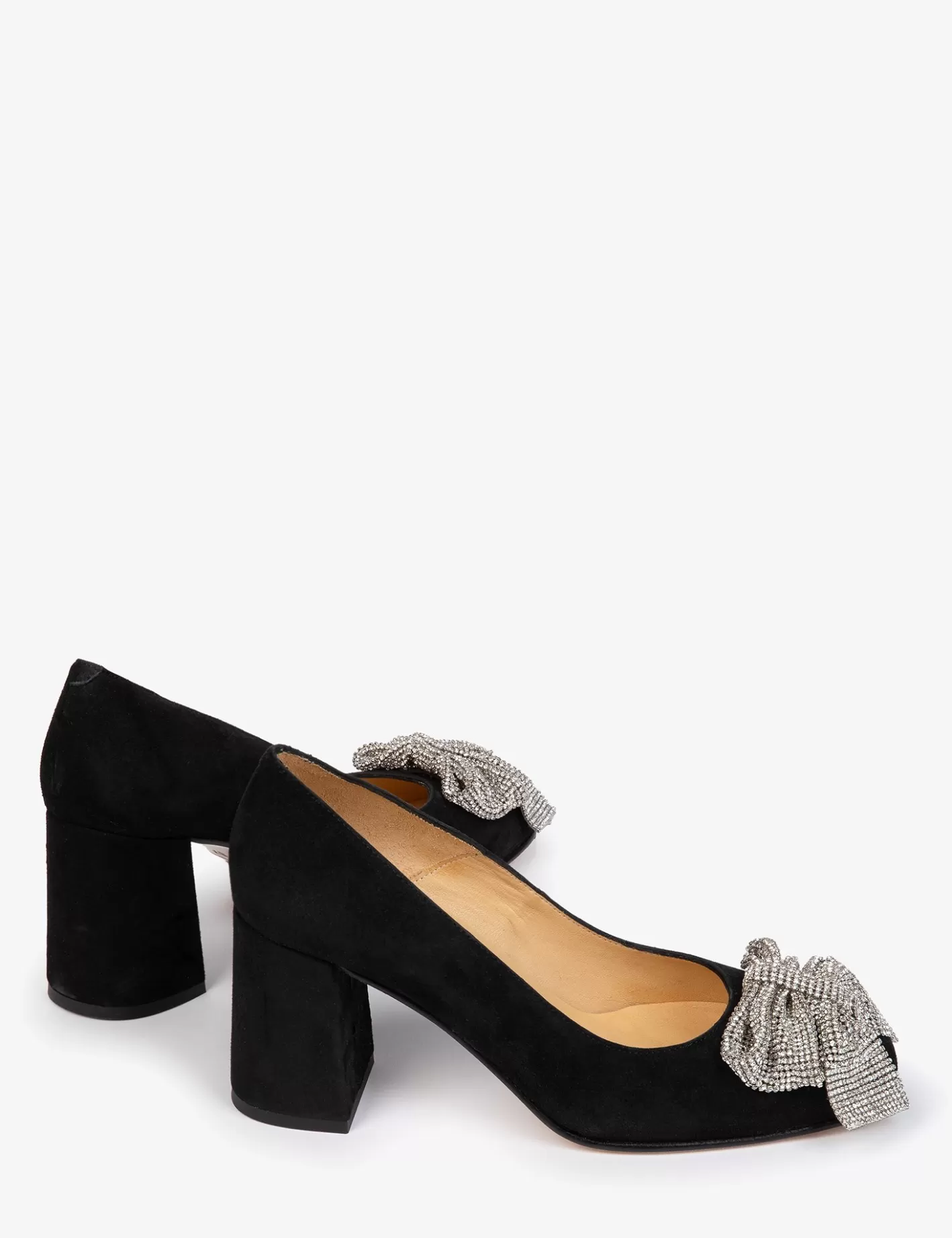 New Gamine Bow Suede Shoe Heeled Shoes