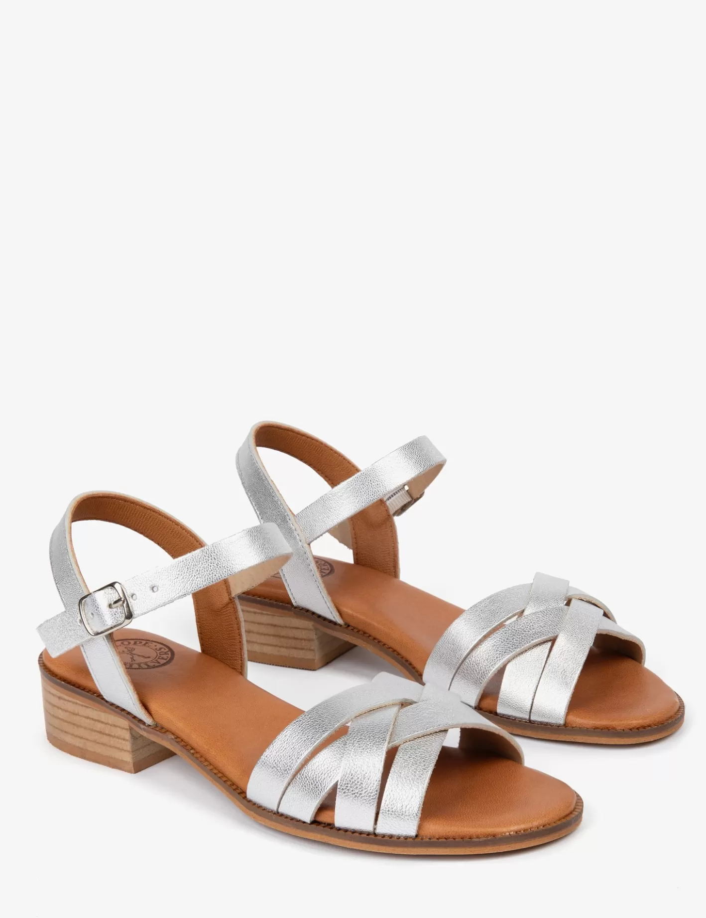 Online Heeled Shepherdess Metallic Leather Sandal Heeled Shoes | Sandals