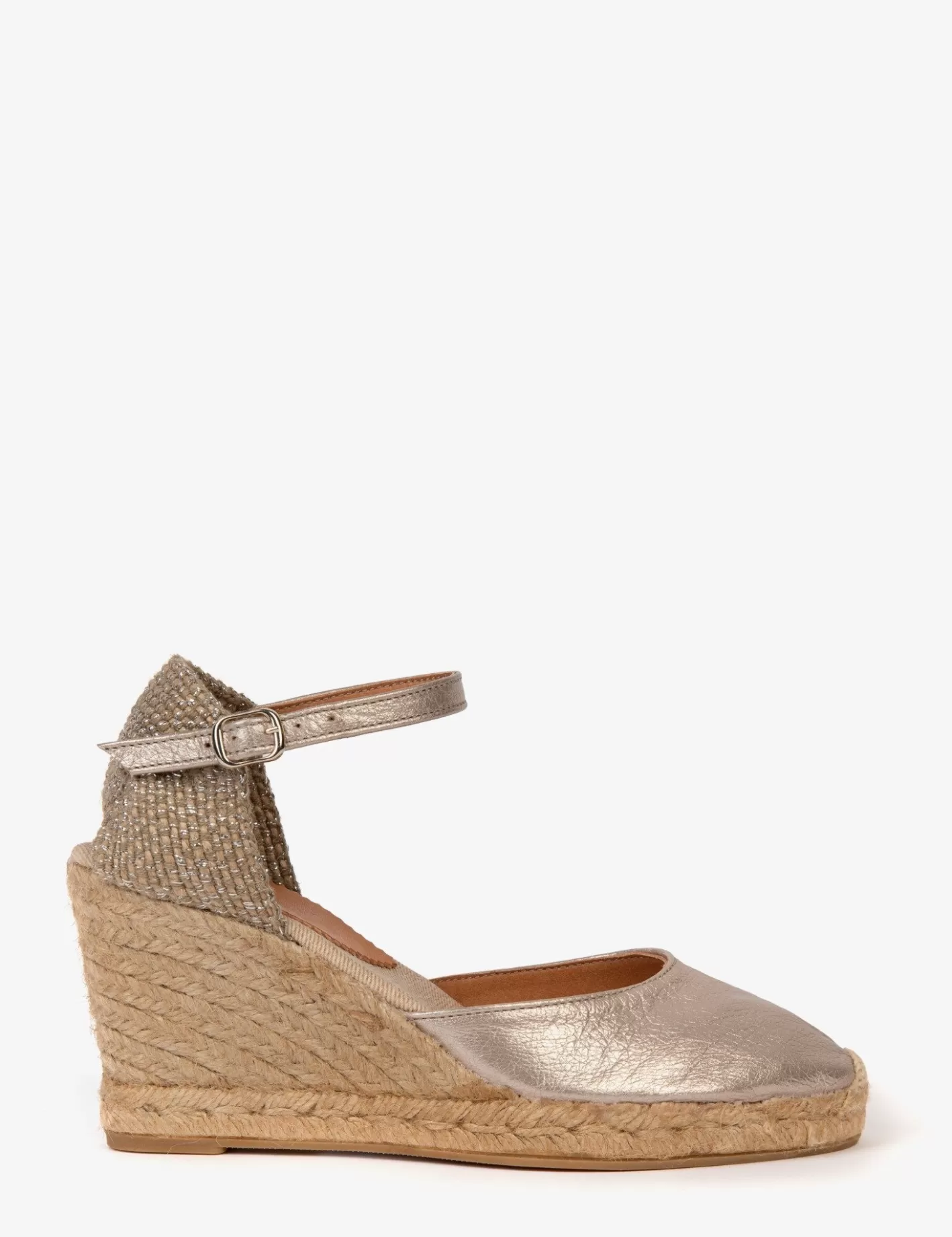 Hot High Mary Jane Metallic Leather Espadrille Espadrilles