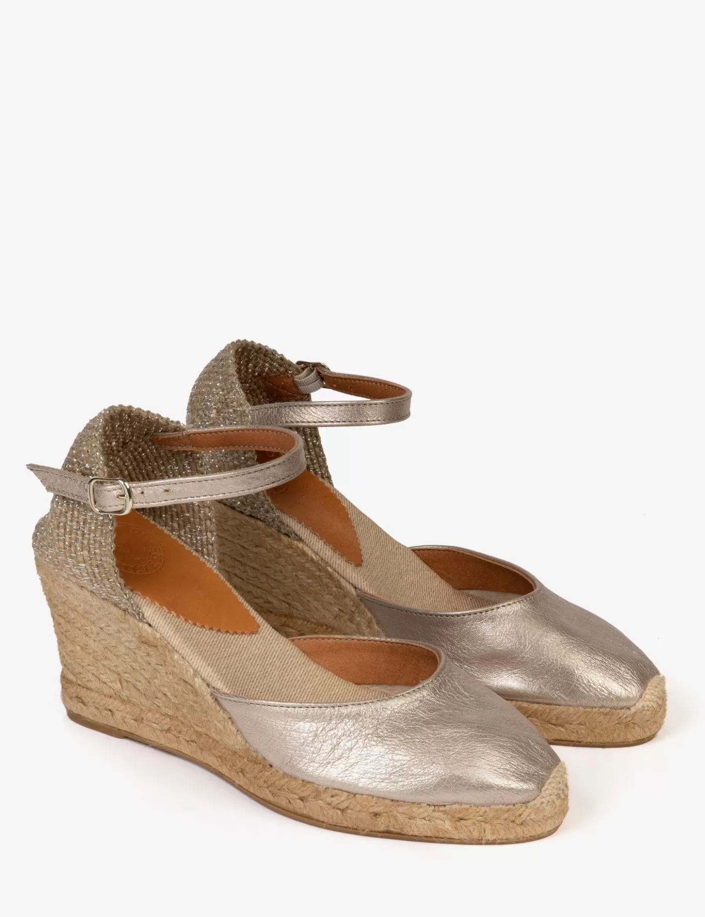 Hot High Mary Jane Metallic Leather Espadrille Espadrilles